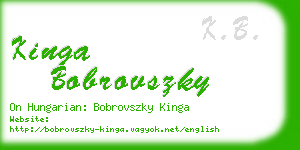 kinga bobrovszky business card